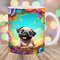 3D Pug Mug Wrap, 11oz And 15oz Mug Template, Flower Mug Sublimation Design, Hole In A Wall Mug Wrap Template, Instant Digital Download PNG.jpg