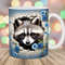 3D Raccoon Mug Wrap, 11oz & 15oz Mug Template, Hole In A Wall Mug Sublimation Design, Flower Mug Wrap Template, Instant Digital Download PNG.jpg