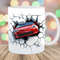 3D Red Car Mug Wrap, 11oz & 15oz Mug Template, Mug Sublimation Design, Hole In A Wall Mug Wrap Template, Instant Digital Download PNG.jpg