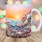 3D Seashells Beach Mug Wrap, 11oz & 15oz Mug Template, Mug Sublimation Design, Ocean Mug Wrap Template, Instant Digital Download PNG.jpg