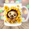 3D Sloth Mug Wrap, 11oz & 15oz Mug Template, Hole In A Wall Mug Sublimation Design, Sunflower Mug Template, Instant Digital Download PNG.jpg