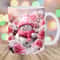 3D Snowman Christmas Mug Wrap, 11oz & 15oz Mug Template, Mug Sublimation Design, Pink Roses Mug Wrap Template, Instant Digital Download PNG.jpg