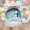 3D Snowman Mug Wrap, 11oz & 15oz Mug Template, Beach Mug Sublimation Design, Hole In A Wall Mug Wrap Template, Instant Digital Download PNG.jpg