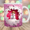 3D Snowman Mug Wrap, 11oz & 15oz Mug Template, Hole In A Wall Mug Sublimation Design, Pink Mug Wrap Template, Instant Digital Download PNG.jpg