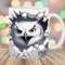 3D Snowy Owl Mug Wrap, 11oz & 15oz Mug Template, Mug Sublimation Design, Hole In A Wall Mug Wrap Template, Instant Digital Download PNG.jpg