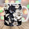 3D White Black Flowers Butterflies Mug Wrap, 11oz & 15oz Mug Template, Mug Sublimation Design, Mug Template, Instant Digital Download PNG.jpg