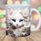 3D White Kitten Mug Wrap, 11oz And 15oz Mug Template, Mug Sublimation Design, Flower Mug Wrap Template, Instant Digital Download PNG.jpg