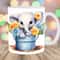 Baby Elephant In Flowers Bucket Mug Wrap, 11oz & 15oz Mug Template, Mug Sublimation Design, Mug Wrap Template, Instant Digital Download PNG.jpg