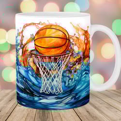 basketball mug wrap 11oz & 15oz mug template mug sublimation design alcohol ink mug wrap template