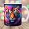 Colorful Neon Tiger Mug Wrap, 11oz And 15oz Mug Template, Mug Sublimation Design, Flower Mug Wrap Template, Instant Digital Download PNG.jpg