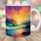 Colorful Ocean Sunset Mug Wrap, 11oz And 15oz Mug Template, Mug Sublimation Design, Mug Wrap Template, Instant Digital Download PNG.jpg