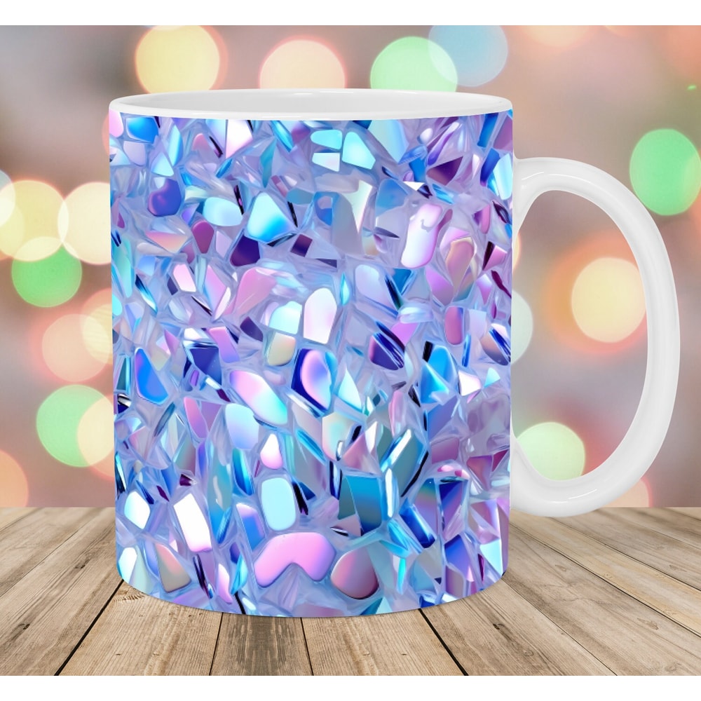 Glitter Holographic Opal Mug Wrap, 11oz & 15oz Mug Template, Mug Sublimation Design, Mug Wrap Template, Instant Digital Download PNG.jpg