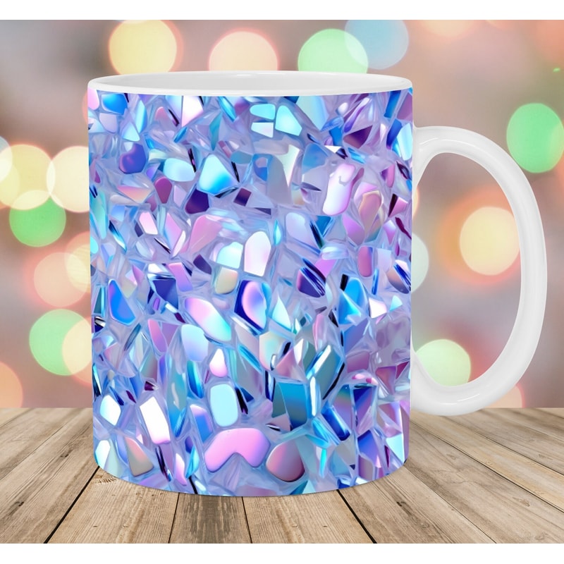 Glitter Holographic Opal Mug Wrap, 11oz & 15oz Mug Template, Mug Sublimation Design, Mug Wrap Template, Instant Digital Download PNG.jpg
