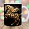 Gold Horse Mug Wrap, 11oz & 15oz Mug Template, Mug Sublimation Design, Flowers Mug Wrap Template, Instant Digital Download PNG.jpg