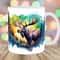 Moose Mug Wrap, 11oz And 15oz Mug Template, Colorful Mug Sublimation Design, Northern Lights Mug Wrap Template, Instant Digital Download PNG.jpg