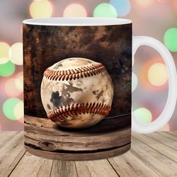 rustic baseball mug wrap  11oz and 15oz mug template  mug sublimation design  mug wrap template