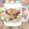 Sleeping Highland Cow Mug Wrap, 11oz And 15oz Mug Template, Mug Sublimation Design, Flowers Mug Wrap Template, Instant Digital Download PNG.jpg