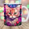 Stained Glass Kitten Mug Wrap, 11oz & 15oz Mug Template, Mug Sublimation Design, Flowers Mug Wrap Template, Instant Digital Download PNG.jpg