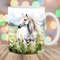 Watercolor Horse Mug Wrap, 11oz & 15oz Mug Template, Mug Sublimation Design, Flower Field Mug Wrap Template, Instant Digital Download PNG.jpg