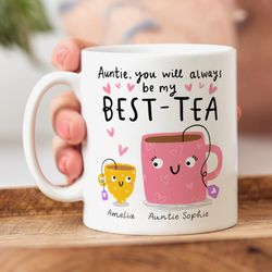 auntie my best tea mug personalised gift, funny gift, auntie gift, best auntie mug