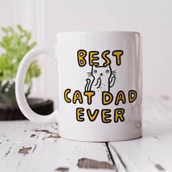 best cat dad ever mug   personalised gift, birthday gift, fathers day gift, from the cat, from the cats