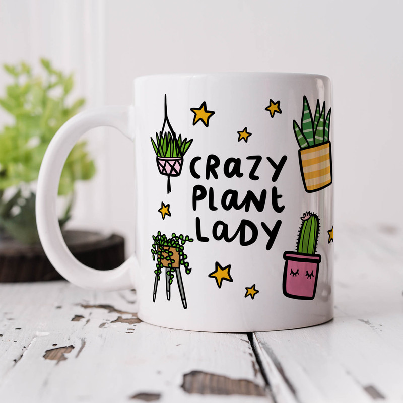 Crazy Plant Lady Mug, Birthday Gift, Friendship Gift, Plant Lover, Crazy Plant Lady, Botanical, Houseplants - Funny Plant Lady Mug.jpg