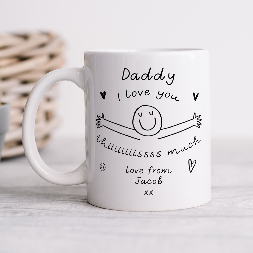 Daddy I Love You This Much, Daddy We Love You This Much Mug - Personalised Daddy Mug, Birthday Gift, For Dad, Daddy, For Him.jpg