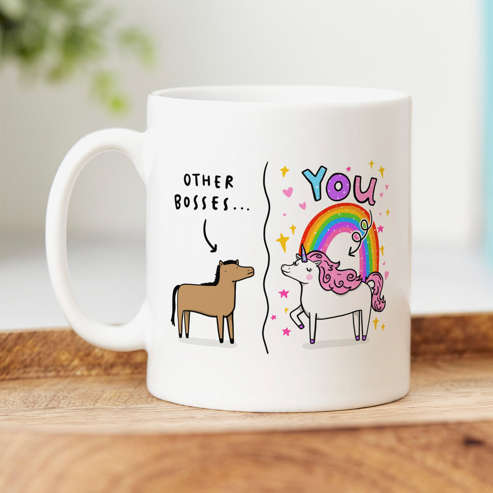 Funny Boss Mug, Personalised Boss Gift, Other Bosses and You, Unicorn Mug, Work Office Gift.jpg