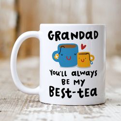 grandad my best tea personalised mug, funny gift, birthday gift, fathers day gift, best grandad gift