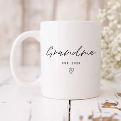 grandma established mug   new grandma gift, pregnancy announcement gift, grandma to be gift