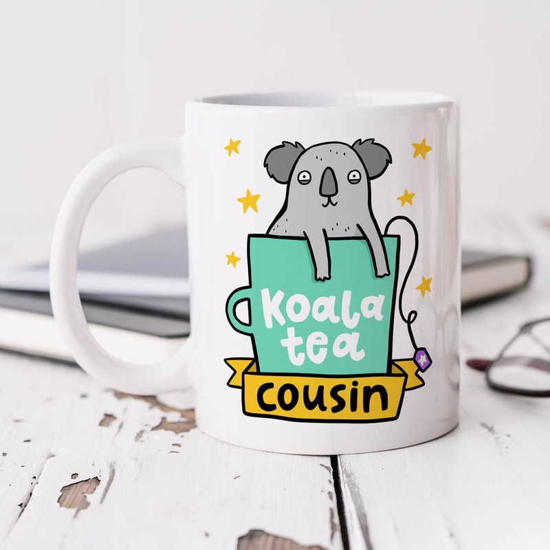 Koala Tea Cousin Mug - Personalised Gift, Birthday Gift, Christmas Gift, Best Cousin Gift.jpg