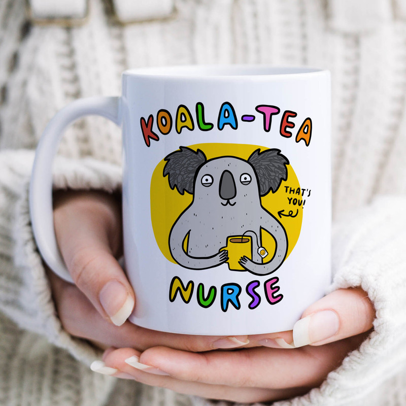 Koala Tea Nurse Mug - Personalised Mug, Congrats, Thank You Gift, Best Nurse Mug, Leaving Work Gift, Graduation Mug.jpg