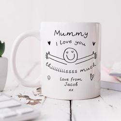 mummy i love you this much, mummy we love you this much mug   personalised mummy mug, birthday gift, for mum, mummy, for