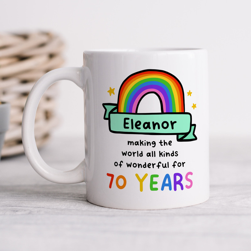 Personalised 70th Birthday Mug, All Kinds Of Wonderful For 70 Years Mug - 70th Birthday Gift, Milestone Gift, Seventy Years Old.jpg