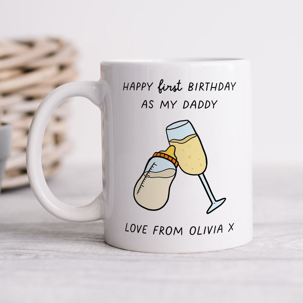 Personalised New Daddy Mug, Happy First Birthday As My Daddy - Personalised Gift, New Daddy Gift, From The Bump Gift.jpg