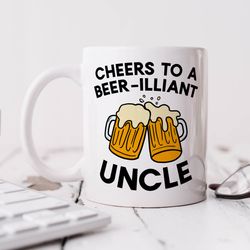 personalised uncle mug   cheers uncle, funny gift, birthday gift, best uncle gift