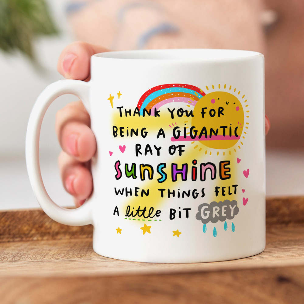 Thank You For Being A Gigantic Ray Of Sunshine Mug, Personalised Gift, Thank You Gift, Friendship Gift, Best Friend, Positivity.jpg