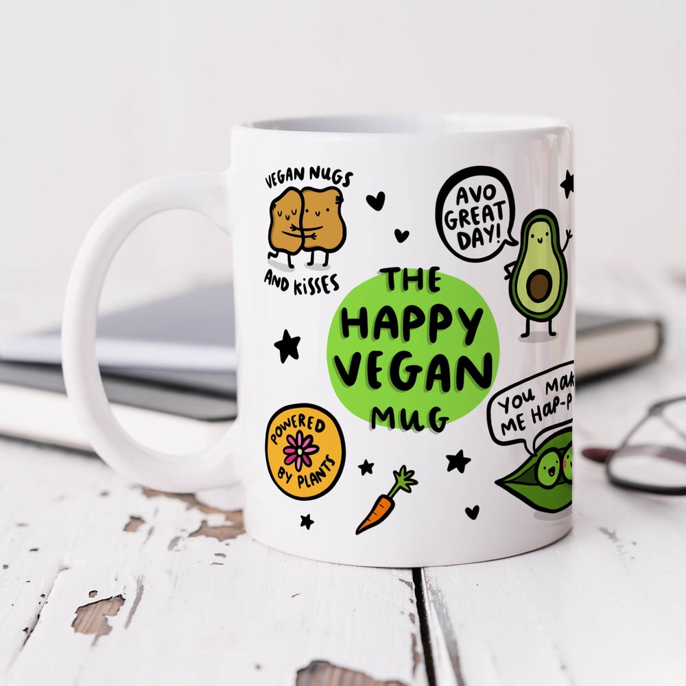 The Happy Vegan Mug - Funny Vegan Mug, Plant Based Puns, Animal Lover, Best Friend Gift, Vegan Food Lover, Birthday Gift For Vegan.jpg