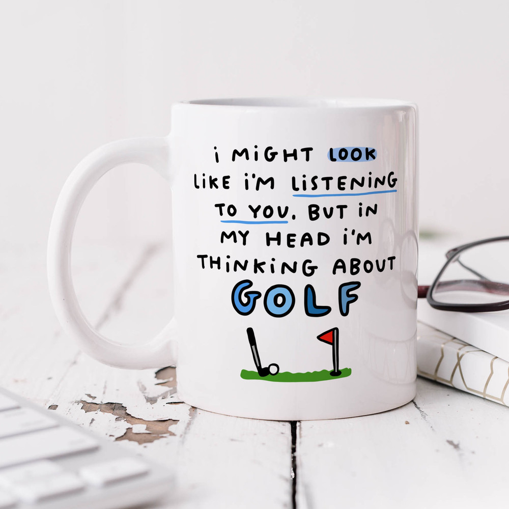 Thinking About Golf Mug - Personalised Gift, Funny Gift, Birthday Gift, Father's Day Gift, Golf Lover Gift.jpg