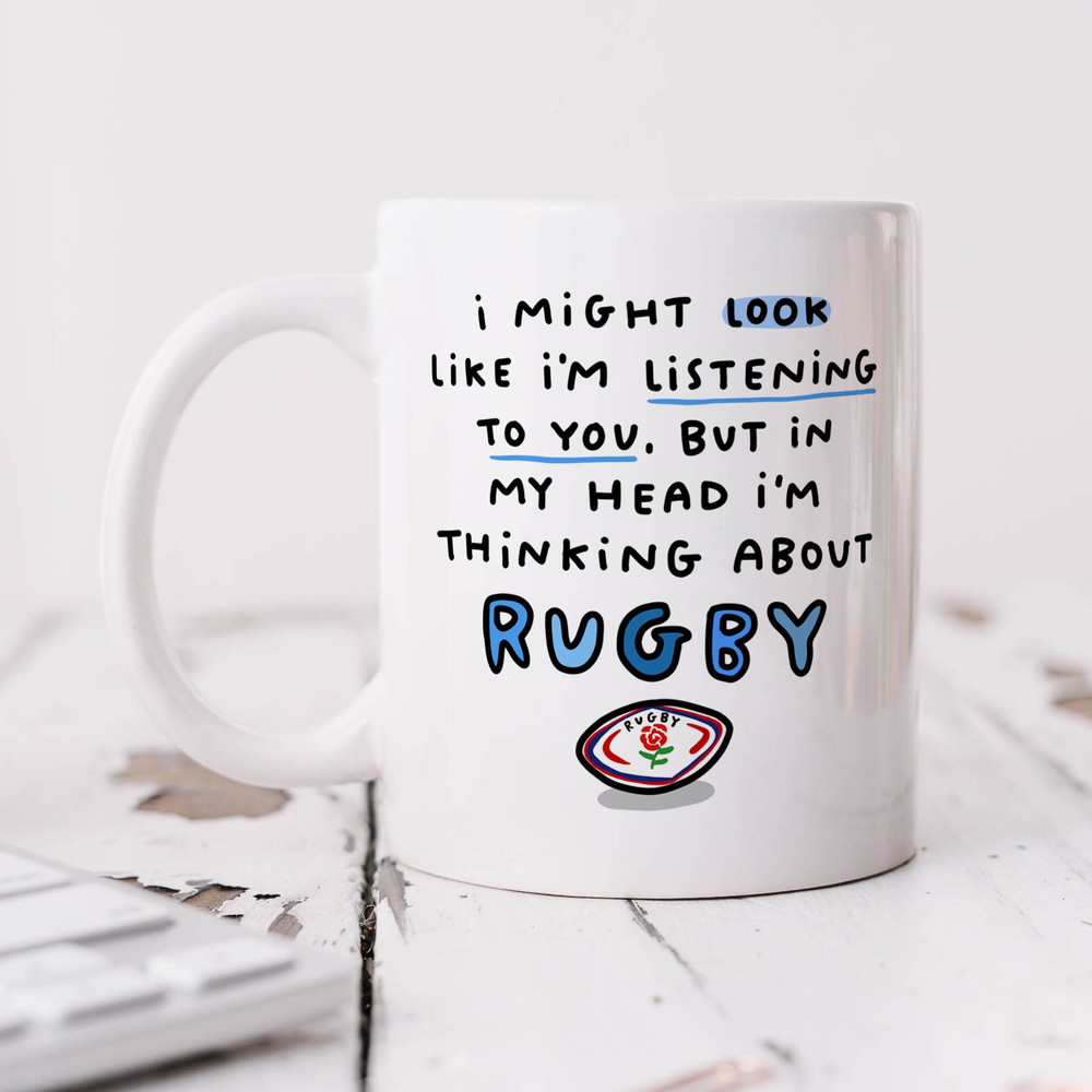 Thinking About Rugby Mug - Personalised Gift, Funny Gift, Birthday Gift, Anniversary Gift, Father's Day Gift.jpg