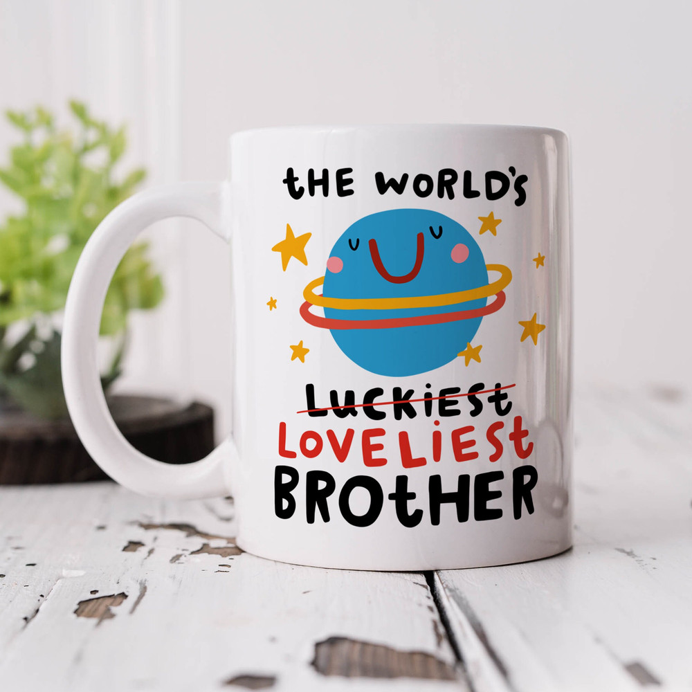 World's Luckiest Brother Mug, Personalised Gift, Funny Gift, Birthday Gift, Best Brother Gift.jpg