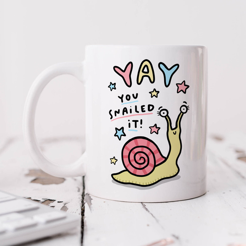 You Snailed It Mug - Funny Personalised Congrats Mug, New Job, Promotion, Graduation, Friendship Gift.jpg