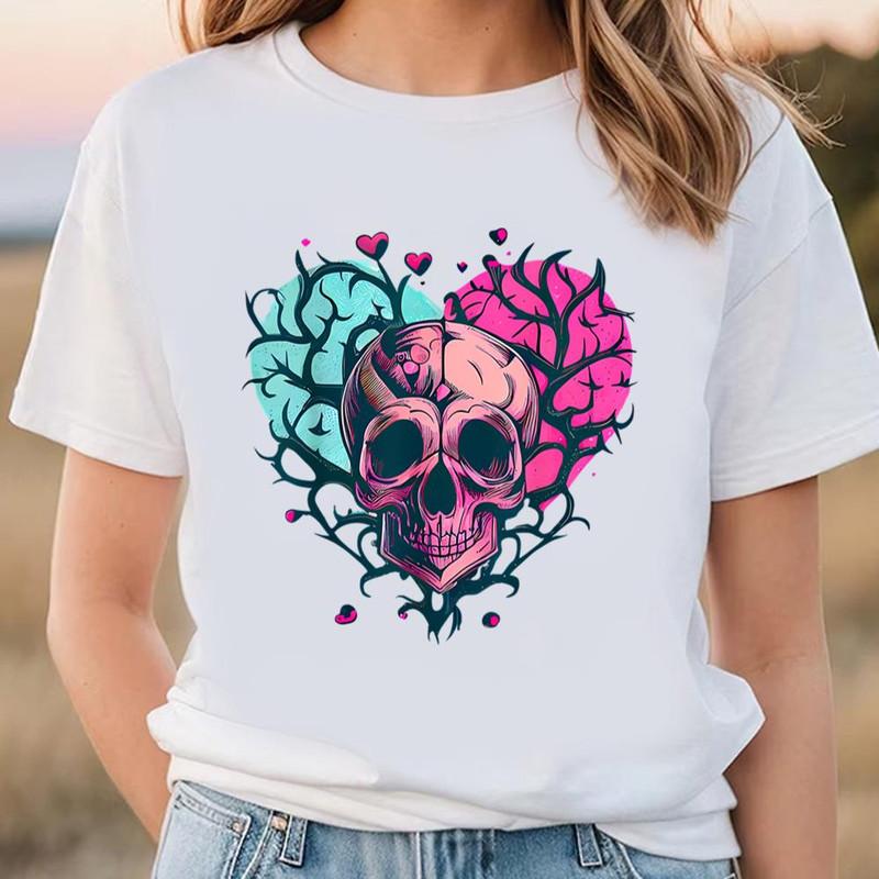 Awesome Skull Vintage Heart Love Valentines Day T-Shirt.jpg