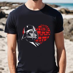 darth vader death star heart valentine shirt