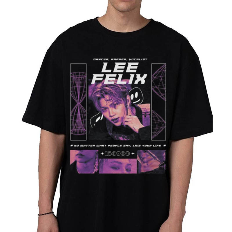 STRAY KIDS FELIX Black Unisex Kpop Shirt, kpop inspired clothing, kpop merch, stray kids merch.jpg