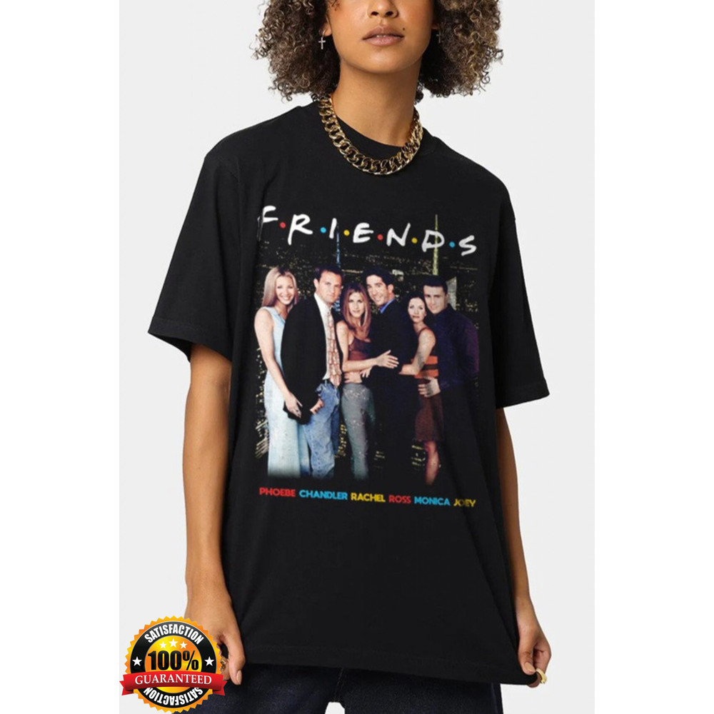 Friends Homage T-shirt Tee Top Rachel Green Monica Geller Joey Tribbiani Phoebe Buffay Ross Geller Chandler Bing Retro 90's Cat.jpg