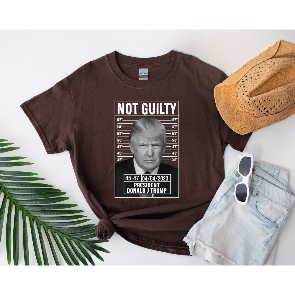 Donald Trump Police Mugshot Photo T-shirt Not Guilty 45-47 President Tee shirt DJT arrest US presidential elections Trump.jpg