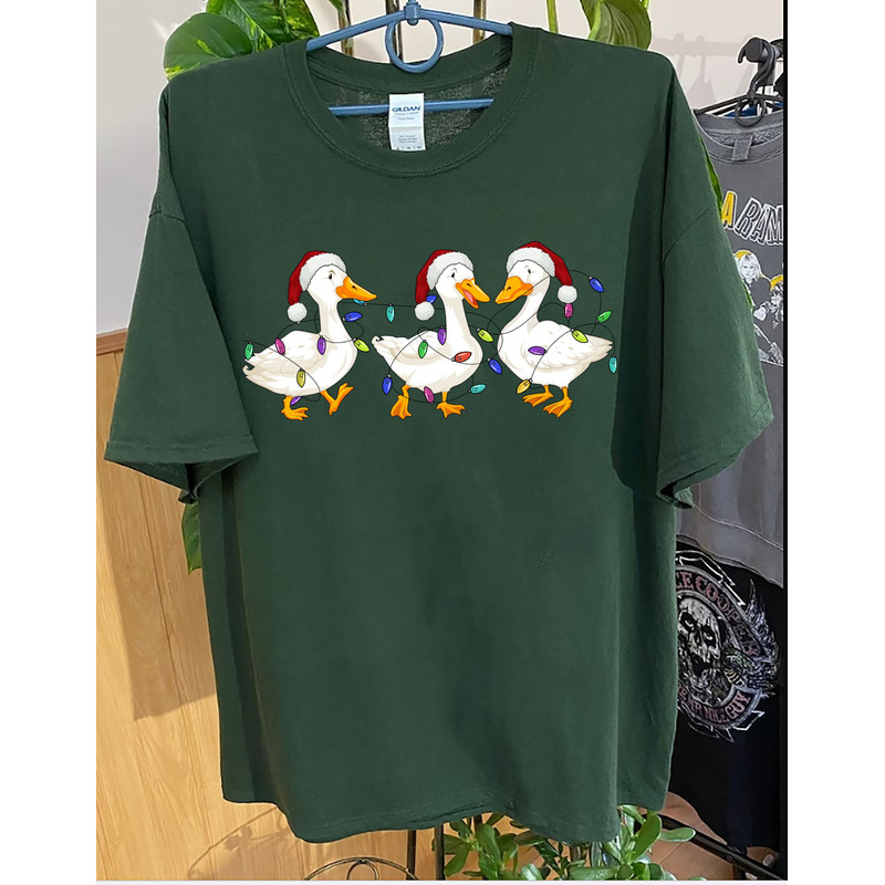 Duck Christmas Shirt, Christmas Ducks Shirt, Christmas Gifts, Funny Christmas Duck Sweatshirt, Christmas Lights,.jpg