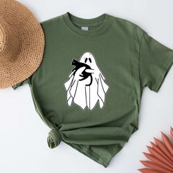 ghost holding black cat halloween shirt, ghost cat halloween shirt, halloween gift for cats owner, funny halloween shirt