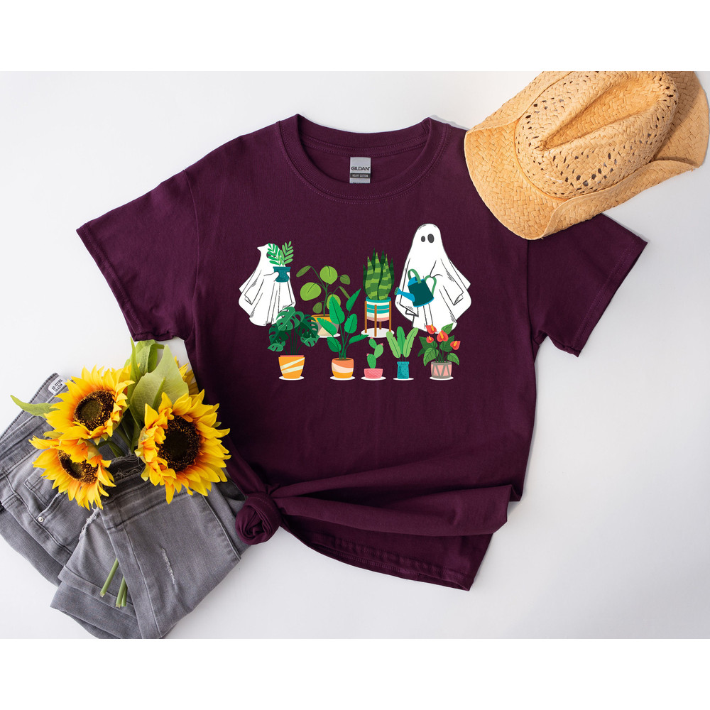 Ghost Plant Lady Shirt - Spooky Halloween Gift for Plant Lovers.jpg